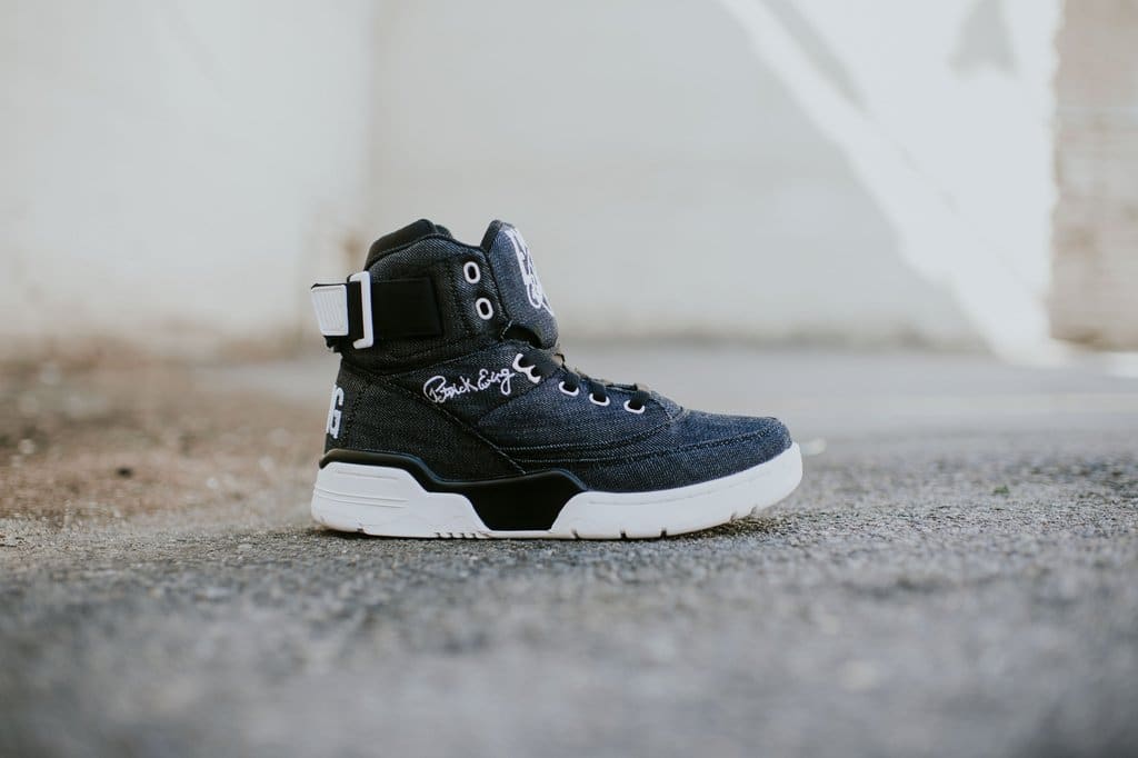 Stylové tenisky z džínoviny Ewing 33 Hi Black Denim