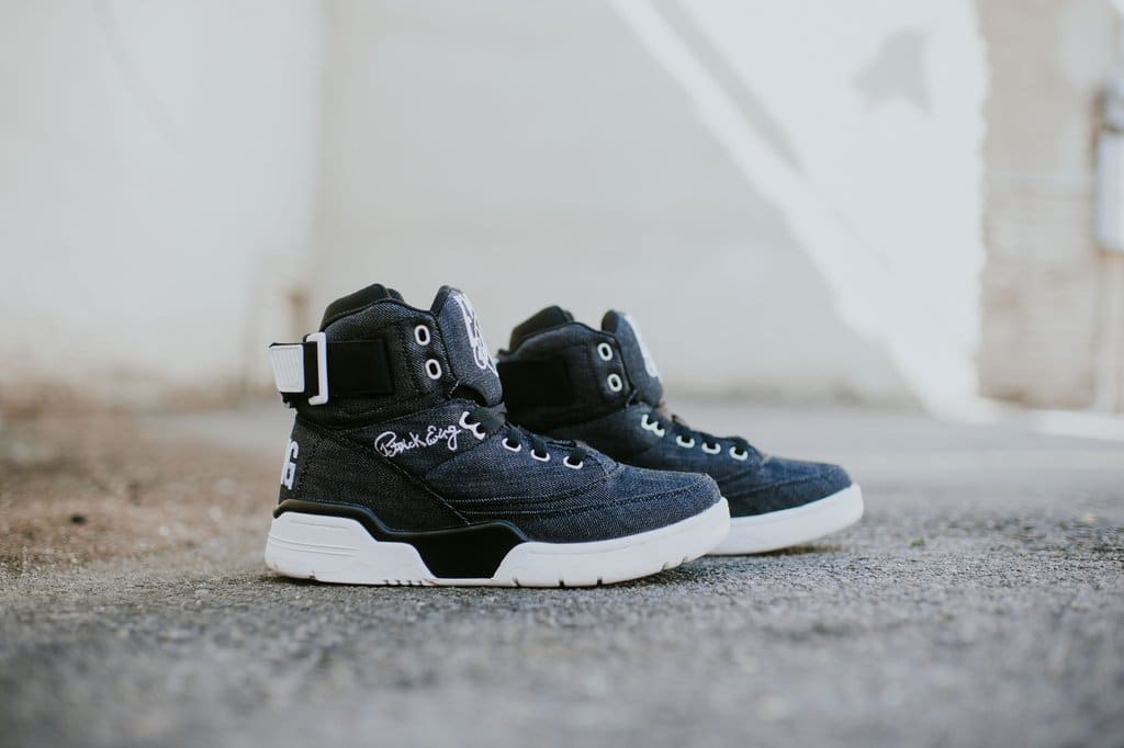 Stylové tenisky z džínoviny Ewing 33 Hi Black Denim