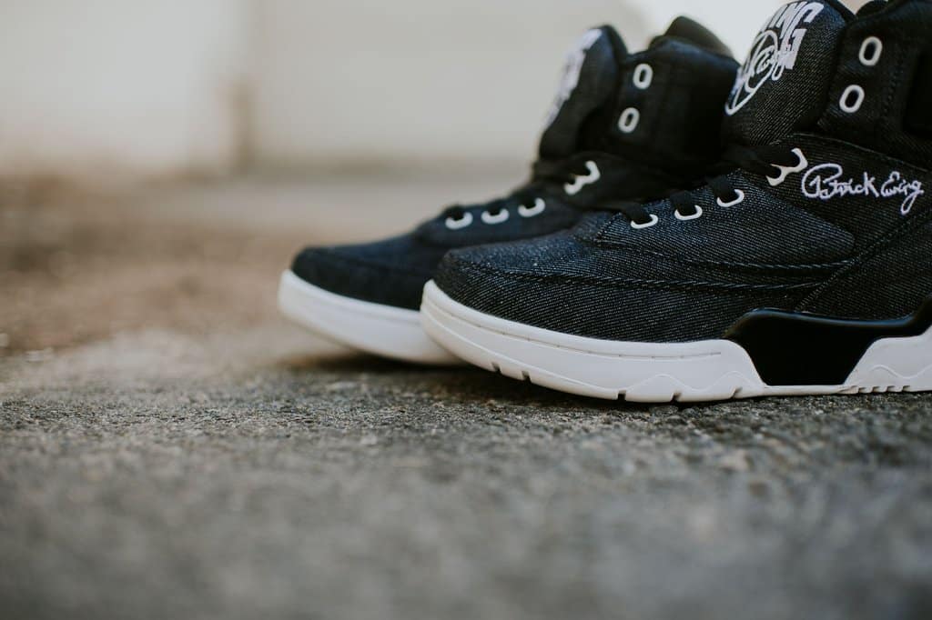 Stylové tenisky z džínoviny Ewing 33 Hi Black Denim