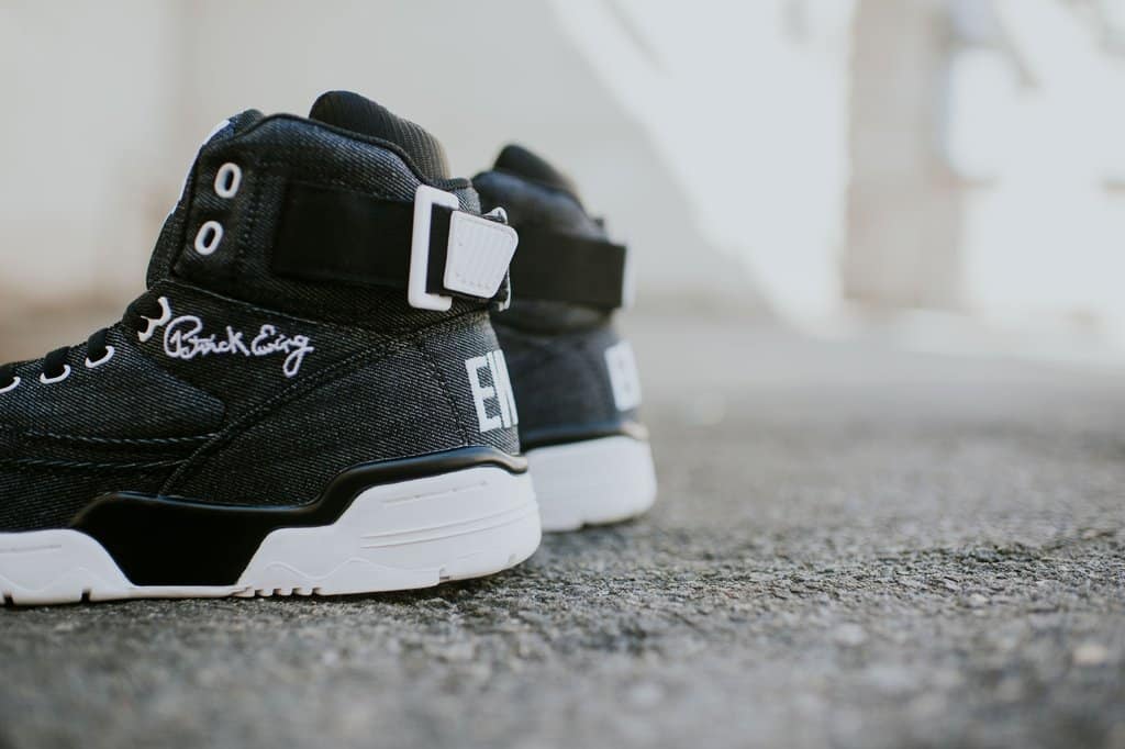 Stylové tenisky z džínoviny Ewing 33 Hi Black Denim