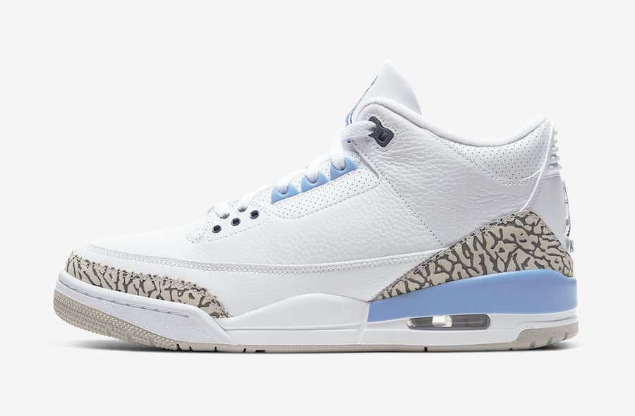 Tenisky Air Jordan 3 UNC White and Blue