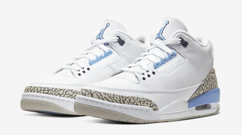 Tenisky Air Jordan 3 UNC White and Blue