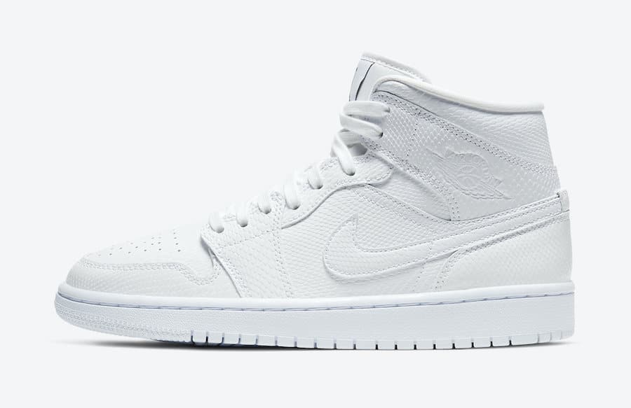 Tenisky Air Jordan 1 Mid White Snakeskin