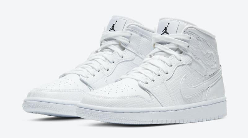 Tenisky Air Jordan 1 Mid White Snakeskin