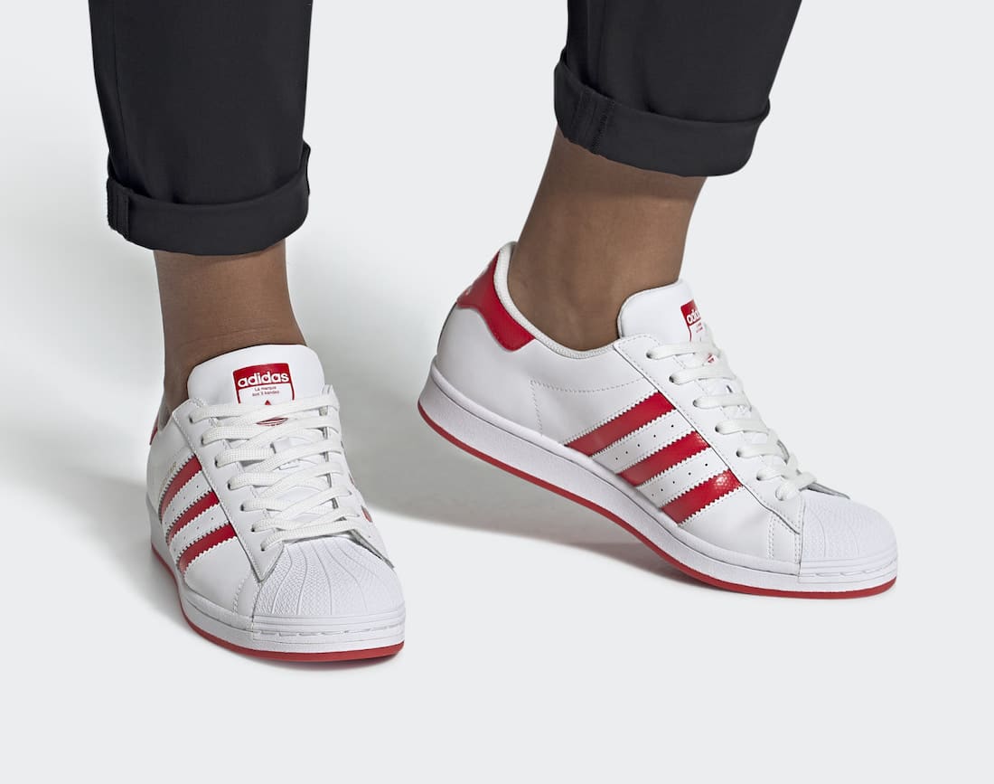 Tenisky adidas Superstar White Lush Red FW6011