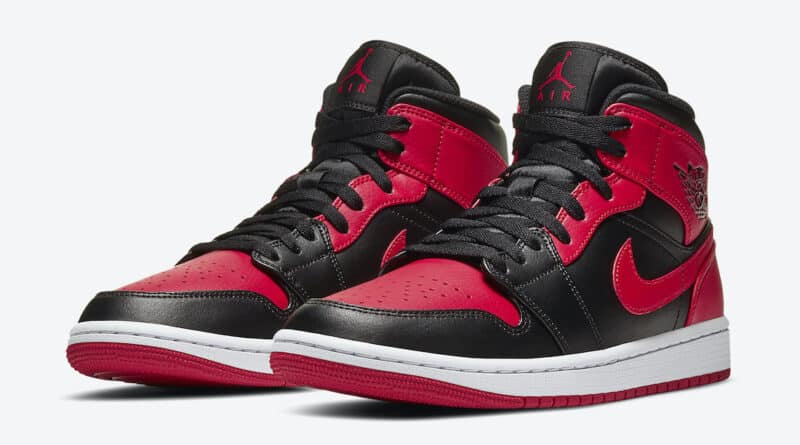 Tenisky Air Jordan 1 Mid Black Red Bred 554724-074