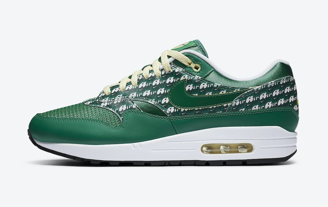Pánské zelené tenisky Nike Air Max 1 Limeade Pine Green/Pine Green-True White CJ0609-300 nízké sportovní boty a obuv Nike