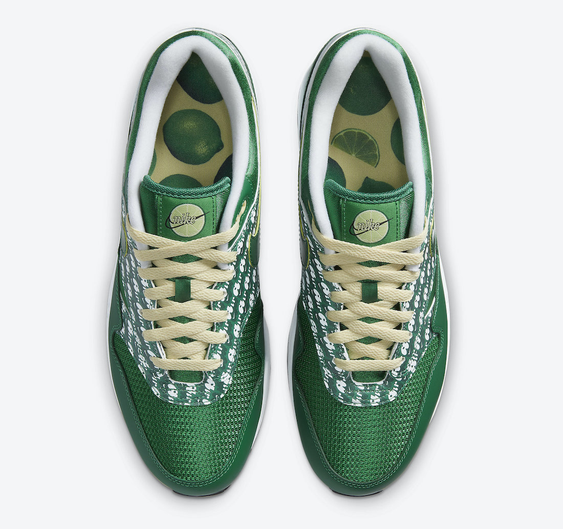 Pánské zelené tenisky Nike Air Max 1 Limeade Pine Green/Pine Green-True White CJ0609-300 nízké sportovní boty a obuv Nike