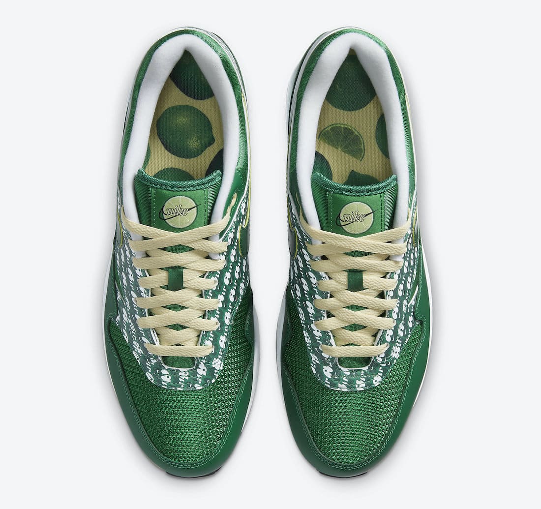 Pánské zelené tenisky Nike Air Max 1 Limeade Pine Green/Pine Green-True White CJ0609-300 nízké sportovní boty a obuv Nike