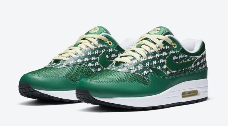 Pánské zelené tenisky Nike Air Max 1 Limeade Pine Green/Pine Green-True White CJ0609-300 nízké sportovní boty a obuv Nike