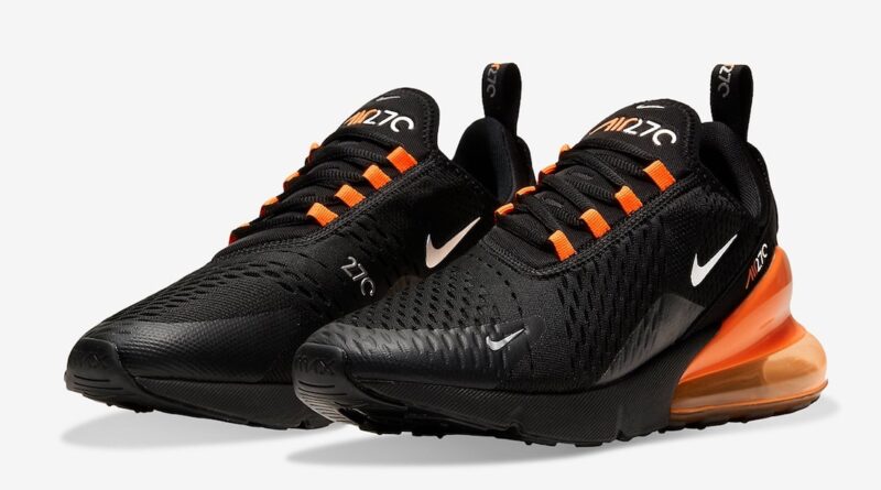 Pánské černé a oranžové tenisky Nike Air Max 270 White Black Silver Orange DC1938-001 nízké sportovní boty