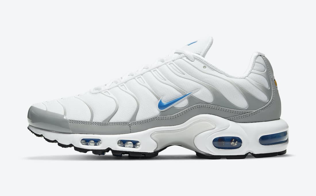 Pánské bílé tenisky Nike Air Max Plus Black/White/Grey-Laser Blue DC0956-100 nízké sportovní boty