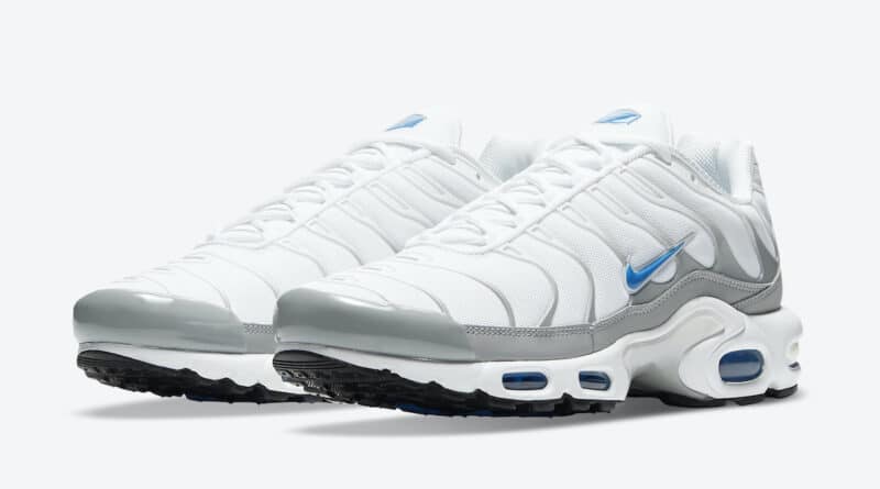 Pánské bílé tenisky Nike Air Max Plus Black/White/Grey-Laser Blue DC0956-100 nízké sportovní boty