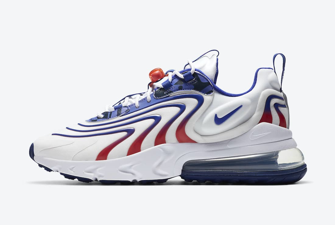 Pánské bílé tenisky Nike Air Max 270 React ENG USA White/Ember Glow/Concord DA1512-100 nízké sportovní boty Nike