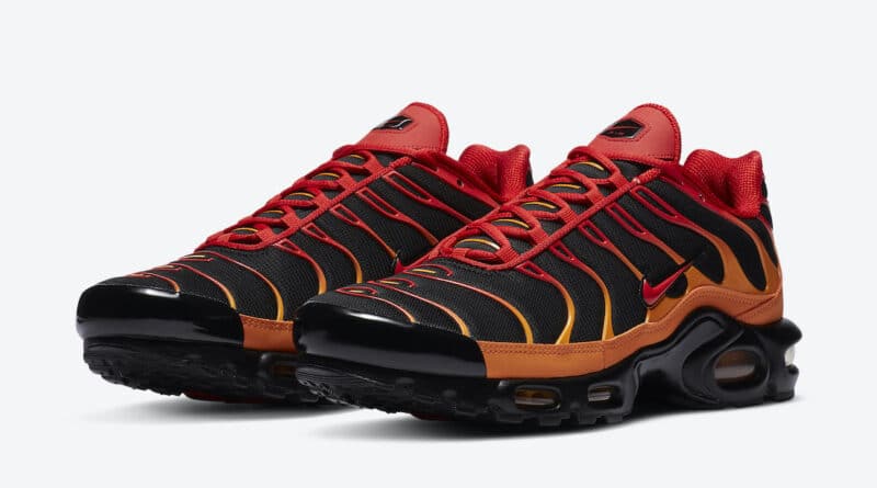 Pánské černé a červené tenisky Nike Air Max Plus Lava Black Red Magma Orange DA1514-001 nízké sportovní boty a obuv Nike