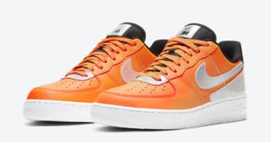 Pánské oranžové tenisky 3M x Nike Air Force 1 Total Orange/Metallic Silver-Black CT2299-800 nízké kožené boty a obuv Nike AF1