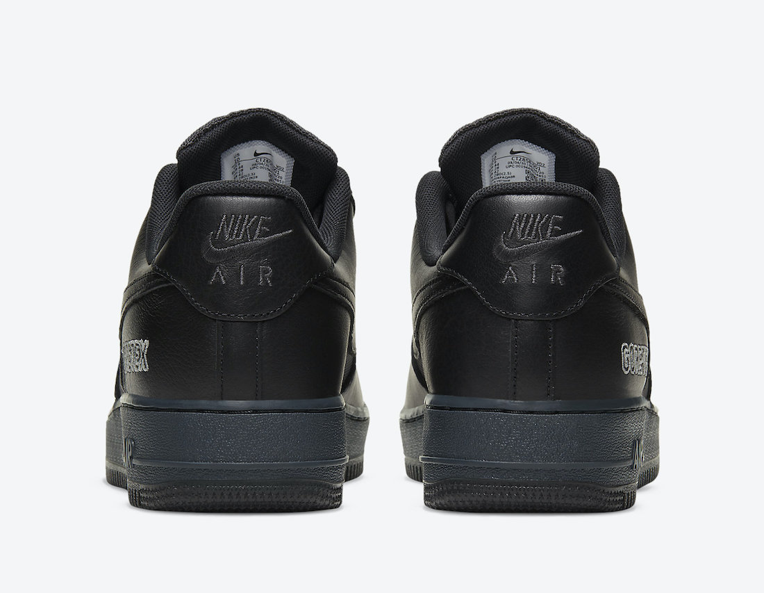 Pánské černé tenisky Nike Air Force 1 Gore-Tex Anthracite/Black-Barely Grey CT2858-001 nízké kožené boty a obuv Nike AF1