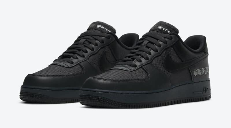 Pánské černé tenisky Nike Air Force 1 Gore-Tex Anthracite/Black-Barely Grey CT2858-001 nízké kožené boty a obuv Nike AF1