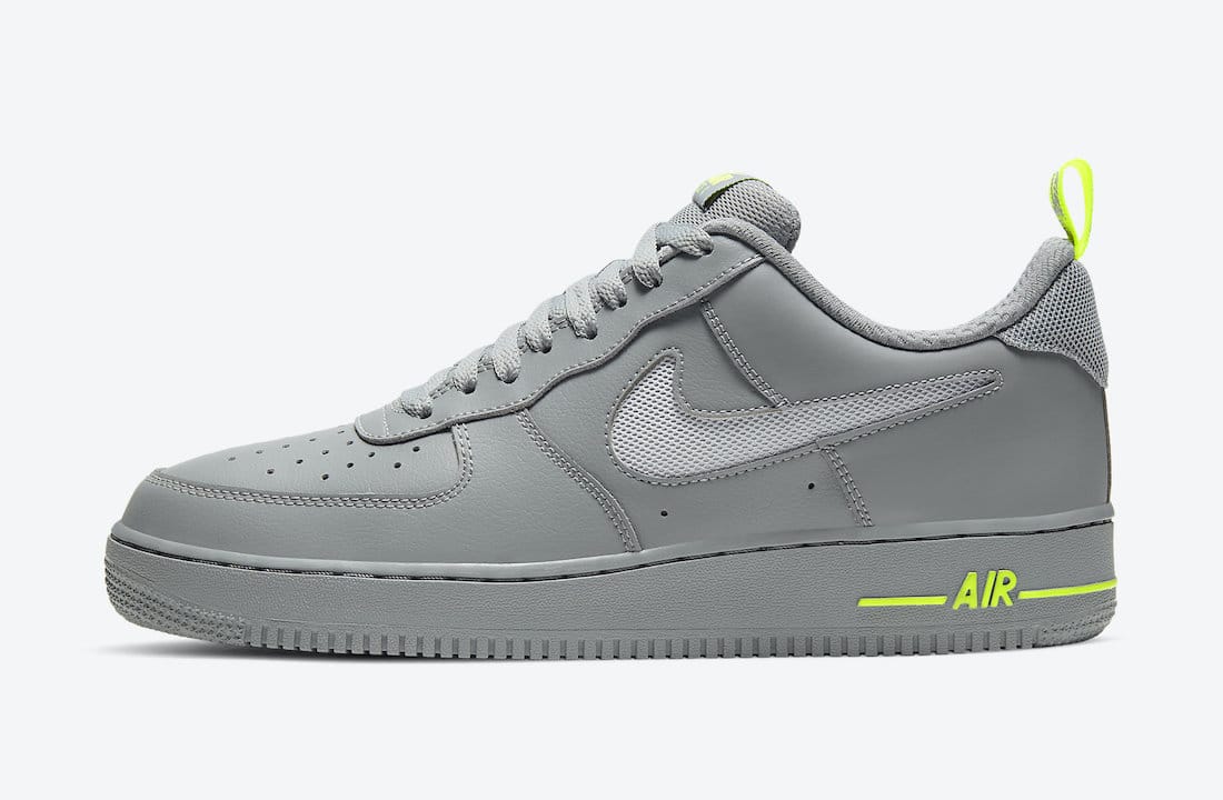 Pánské šedé tenisky Nike Air Force 1 Low Grey Volt DC1429-001 nízké sportovní kožené boty a obuv Nike AF1