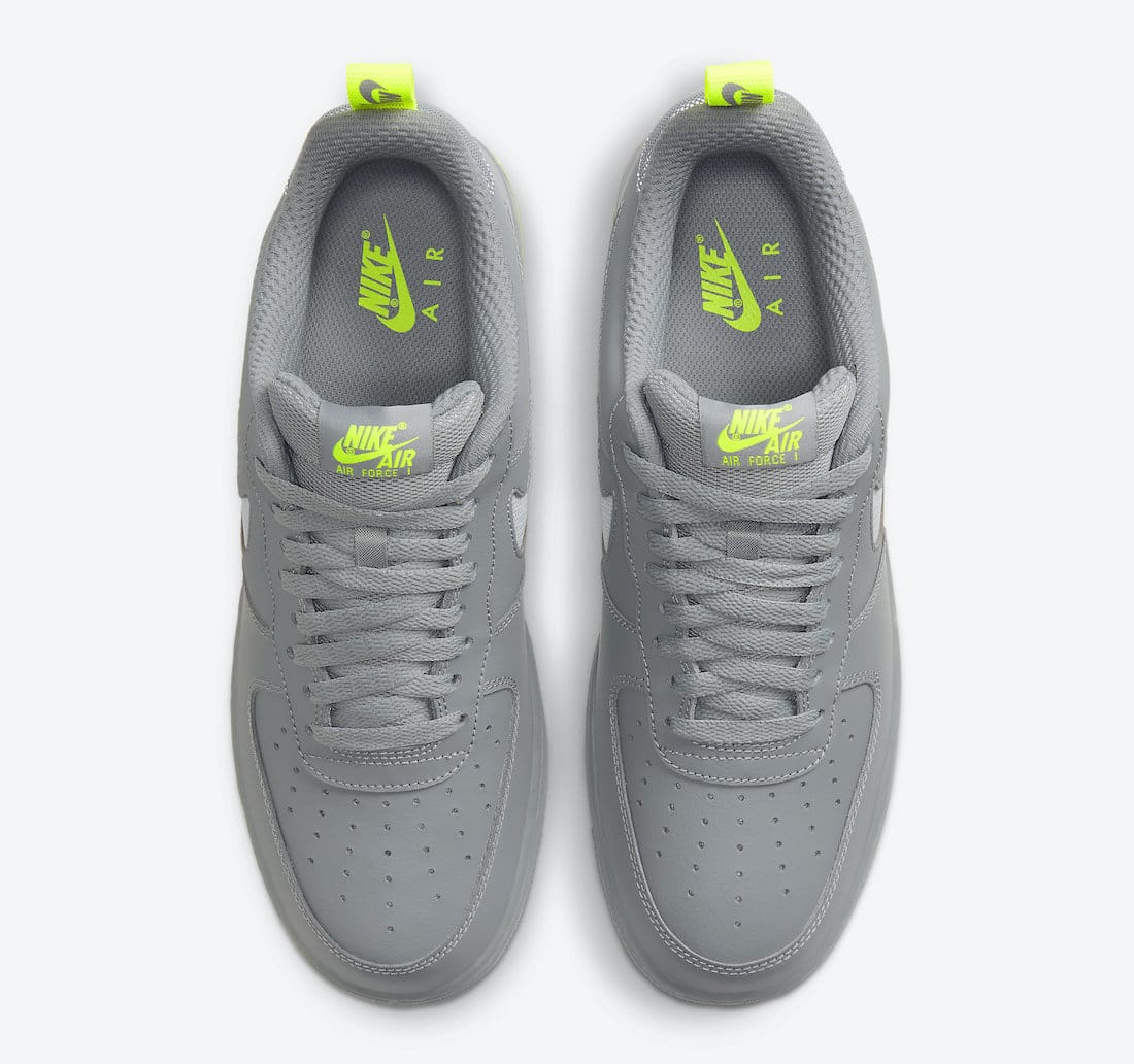 Pánské šedé tenisky Nike Air Force 1 Low Grey Volt DC1429-001 nízké sportovní kožené boty a obuv Nike AF1