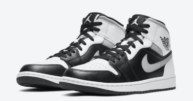 Pánské bílé a černé tenisky Air Jordan 1 Mid White Black Grey Shadow 554724-073 kožené a vysoké kotníkové boty a obuv Jordan