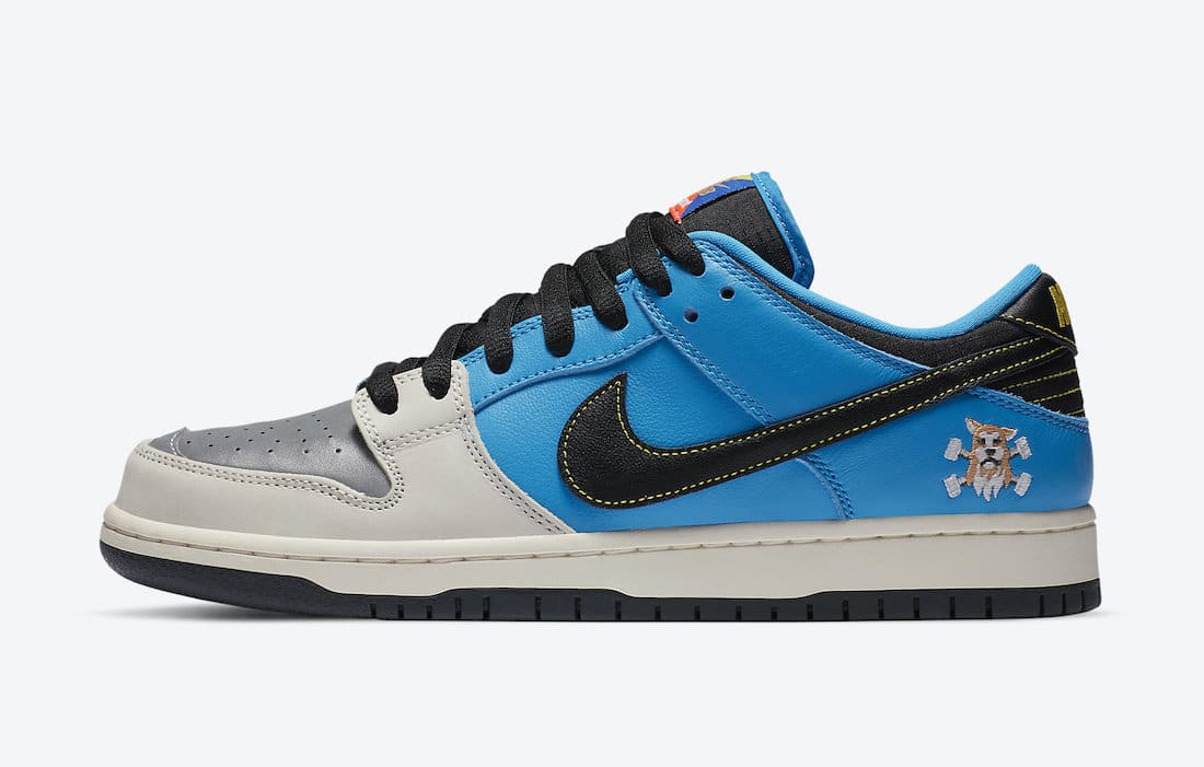 Pánské modré tenisky Instant Skateboards x Nike SB Dunk Low Blue Hero/Pale Ivory/Black CZ5128-400 skate kožené boty a obuv Nike