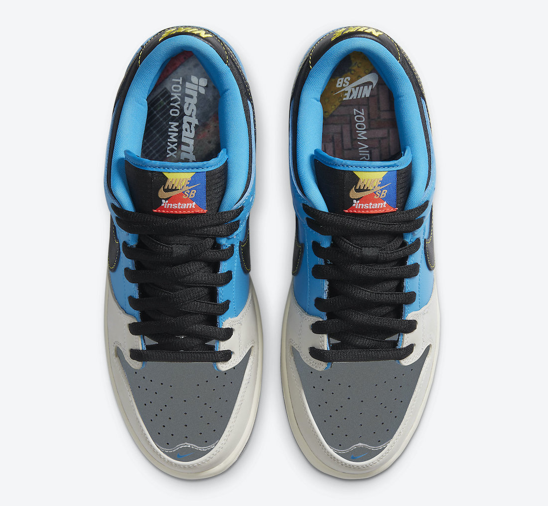 Pánské modré tenisky Instant Skateboards x Nike SB Dunk Low Blue Hero/Pale Ivory/Black CZ5128-400 skate kožené boty a obuv Nike