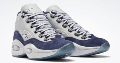 Pánské bílé tenisky Reebok Question Mid Dallas Cowboys Vector Navy/Silver Metallic-White FZ3945 kotníkové basketbalové boty a obuv