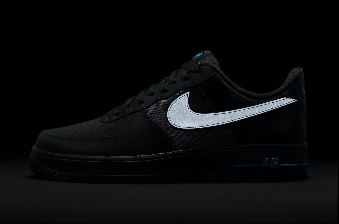 Pánské černé tenisky Nike Air Force 1 Low Black Grey Laser Blue DH2475-001 kožené nízké boty a obuv Nike AF1