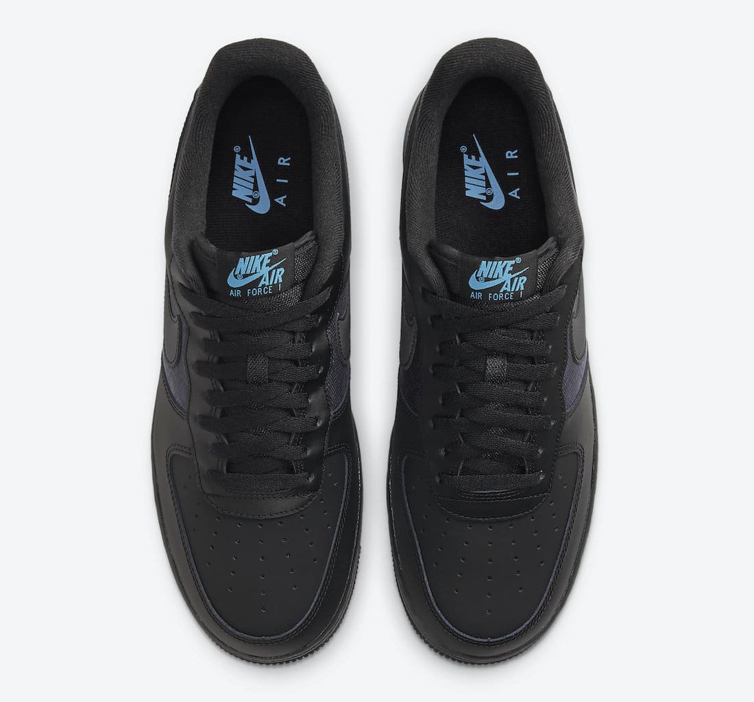 Pánské černé tenisky Nike Air Force 1 Low Black Grey Laser Blue DH2475-001 kožené nízké boty a obuv Nike AF1