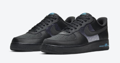 Pánské černé tenisky Nike Air Force 1 Low Black Grey Laser Blue DH2475-001 kožené nízké boty a obuv Nike AF1
