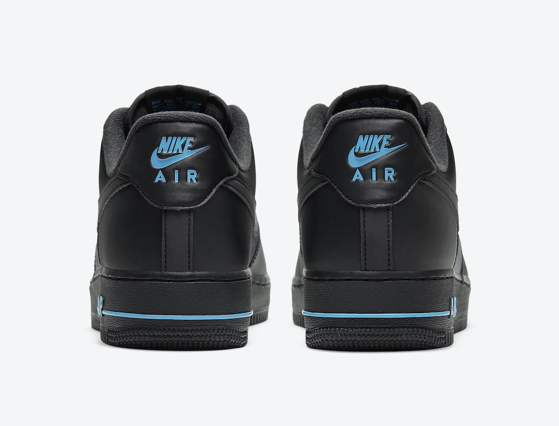 Pánské černé tenisky Nike Air Force 1 Low Black Grey Laser Blue DH2475-001 kožené nízké boty a obuv Nike AF1