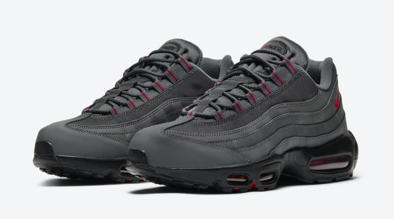 Pánské šedé tenisky Nike Air Max 95 Black Grey University Red DC4115-002 nízké sportovní boty a obuv Nike