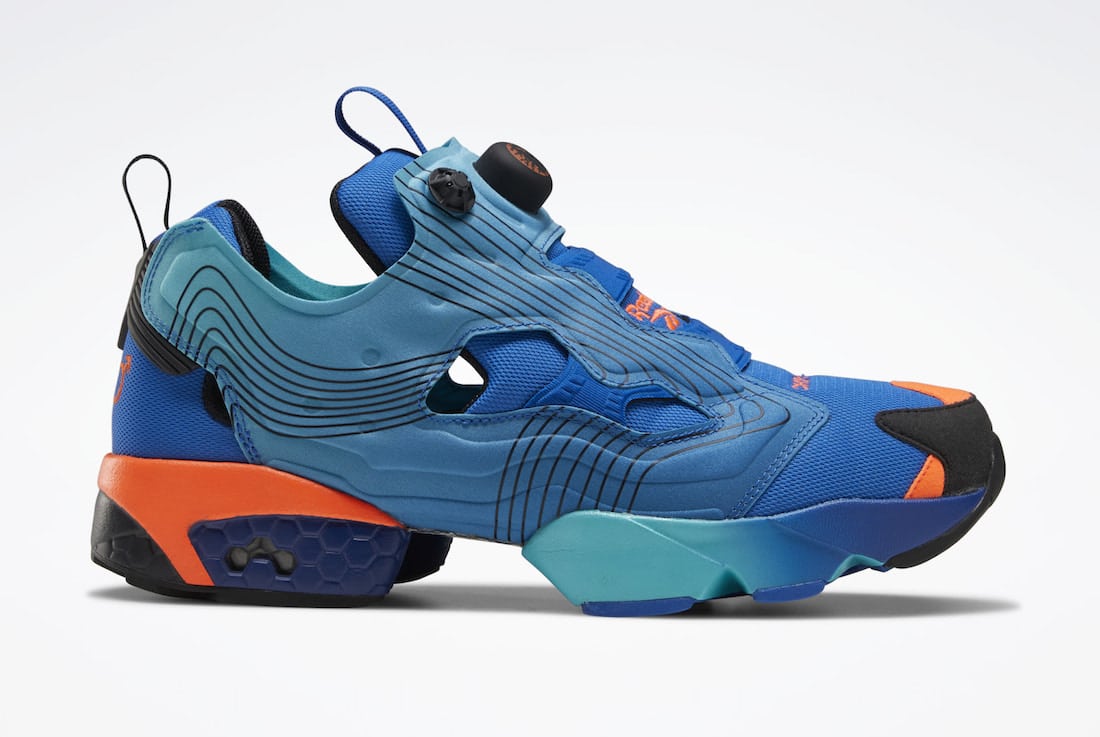 Pánské modré tenisky a boty Chromat x Reebok Instapump Fury Vector Blue/Glacier Blue-Black FY0826 nízké botasky a obuv Reebok