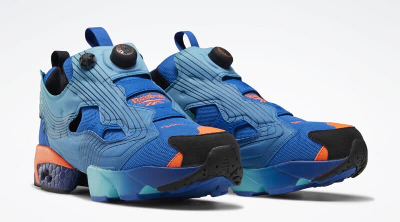 Pánské modré tenisky a boty Chromat x Reebok Instapump Fury Vector Blue/Glacier Blue-Black FY0826 nízké botasky a obuv Reebok