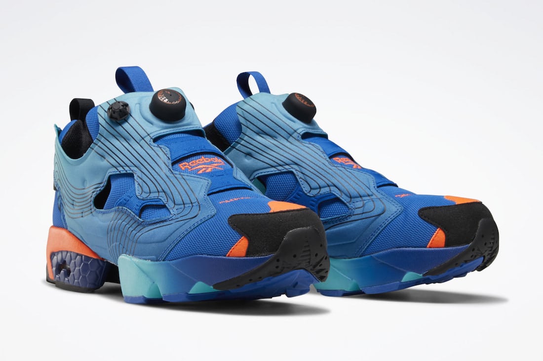 Pánské modré tenisky a boty Chromat x Reebok Instapump Fury Vector Blue/Glacier Blue-Black FY0826 nízké botasky a obuv Reebok