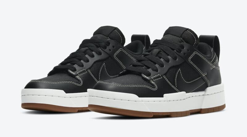 Dámské černé tenisky a boty Nike Dunk Low Disrupt Black/White-Gum Medium Brown CK6654-002 nízké botasky a obuv Nike