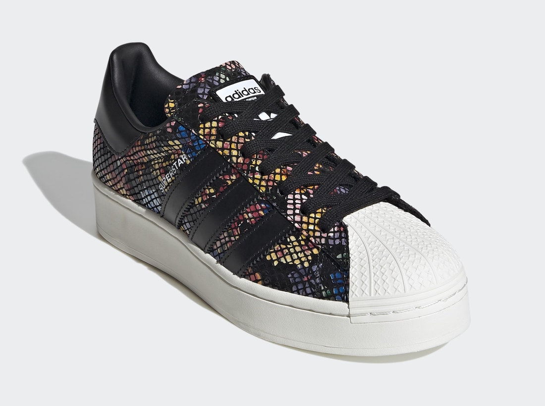 Pánské barevné tenisky a boty adidas Superstar Bold Core Black/Off White-Red FW3701 kožené nízké botasky a obuv adidas