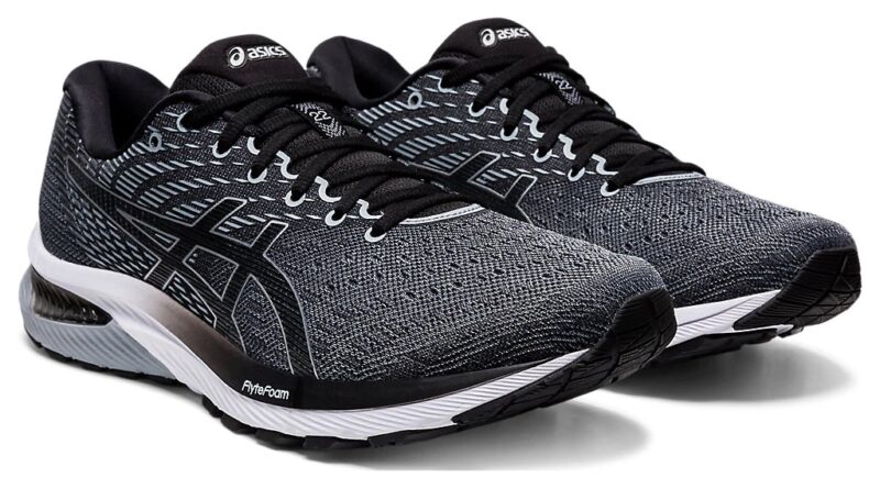 Pánské černé bílé tenisky a boty Asics Gel-Cumulus 22 (2E) Sheet Rock/Black 1011A860-021 nízké běžecké botasky a obuv Asics