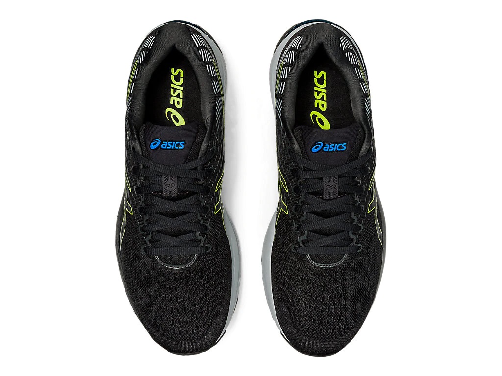 Pánské černé šedé tenisky a boty Asics Gel-Cumulus 22 Graphite Grey/Lime Zest 1011A862-020 nízké běžecké botasky a obuv Asics