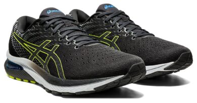 Pánské černé šedé tenisky a boty Asics Gel-Cumulus 22 Graphite Grey/Lime Zest 1011A862-020 nízké běžecké botasky a obuv Asics