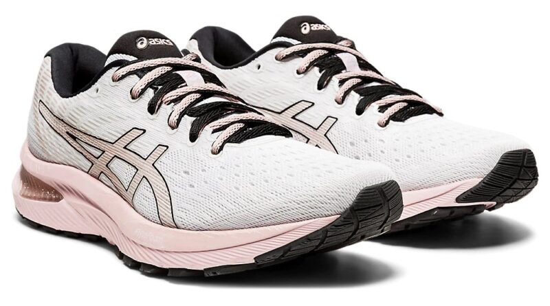 Dámské bílé růžové tenisky a boty Asics Gel-Cumulus 22 White/Ginger Peach 1012A839-100 nízké běžecké botasky a obuv Asics