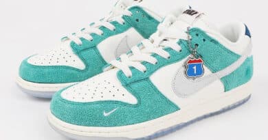 Pánské bílé zelené tenisky Kasina x Nike Dunk Low Sail/White-Neptune Green-Industrial Blue CZ6501-101 kožené a semišové boty