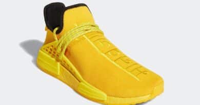 Pánské žluté tenisky a boty Pharrell x adidas NMD Hu Yellow/Black/Yellow GY0091 nízké sportovní botasky a obuv adidas