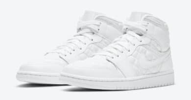 Pánské bílé tenisky Air Jordan 1 Mid SE White Quilted White/White-Black DB6078-100 kožené a vysoké kotníkové boty a obuv Nike