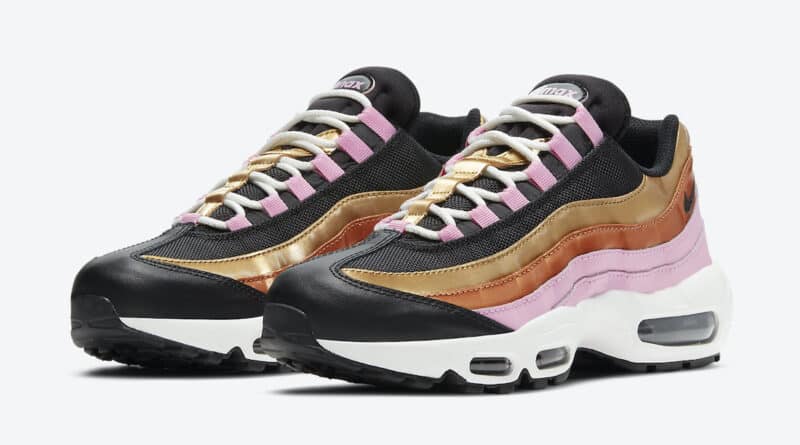 Dámské černé tenisky Nike Air Max 95 WMNS Black/Metallic Copper/Metallic Gold /Light Pink/Summit White CU8080-800 nízké boty a obuv