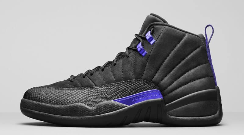 Pánské černé tenisky Air Jordan 12 Retro Black/Black-Dark Concord CT8013-005 semišové a vysoké kotníkové boty a obuv Jordan