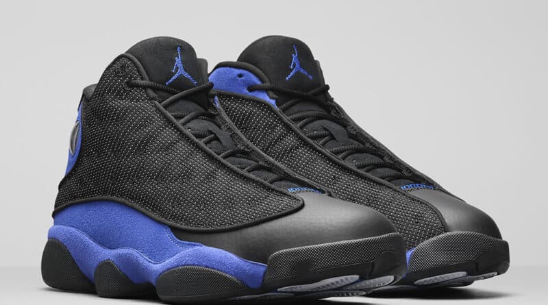 Pánské černé modré tenisky Air Jordan 13 Retro Black/Hyper Royal-Black-White 414571-040 vysoké kotníkové boty a obuv Jordan