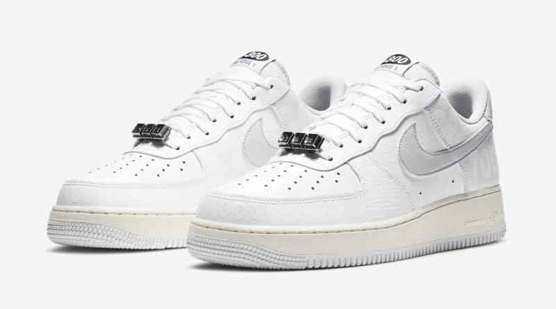 Pánské bílé tenisky a boty Nike Air Force 1 07 Premium Toll Free White/Vast Grey-Sail-Black CJ1631-100 nízké botasky a obuv AF1