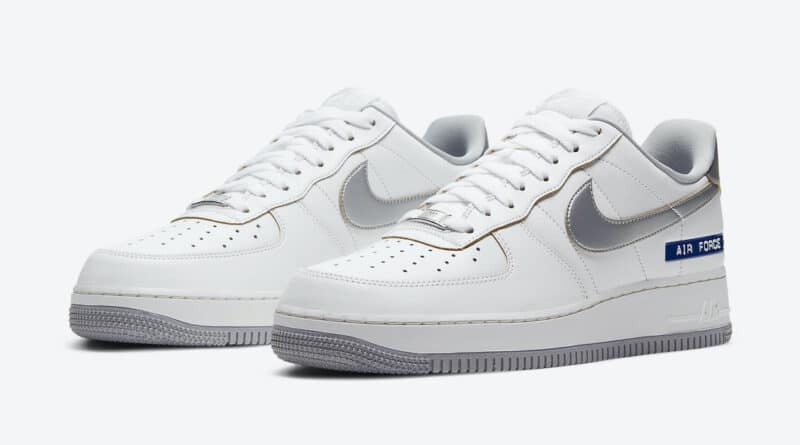 Pánské bílé tenisky Nike Air Force 1 Low White leather White/Metallic Silver DC5209-100 kožené nízké boty a obuv Nike AF1